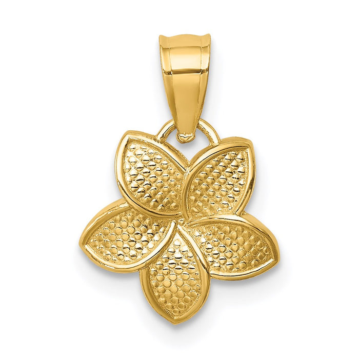 14K Polished Plumeria Pendant-D4462