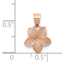 14K Rose Polished Mini Plumeria Pendant-D4463