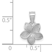 14K White Polished Mini Plumeria Pendant-D4464