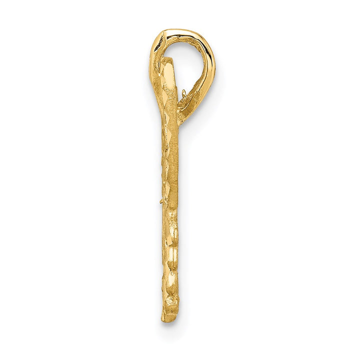 14K Brushed & Diamond-cut Butterfly Pendant-D4470