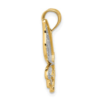 14K Polished Butterfly Pendant-D4471