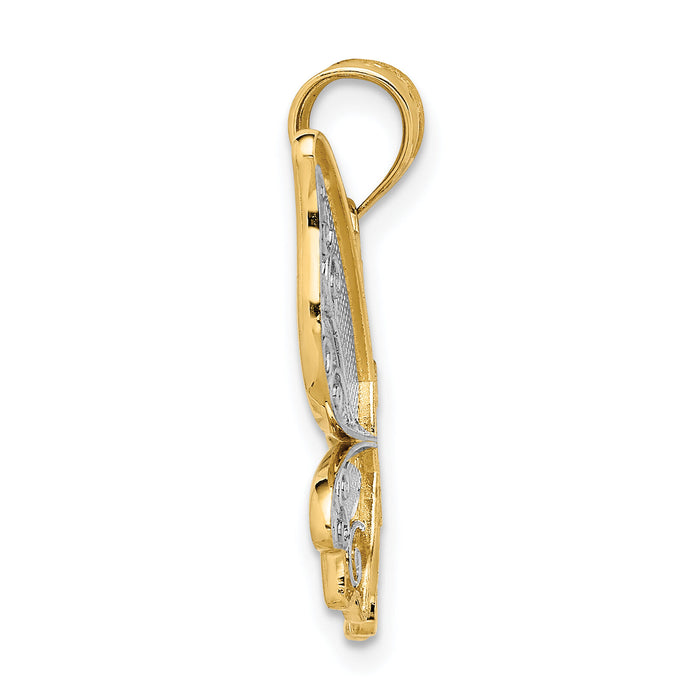 14K Polished Butterfly Pendant-D4471