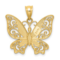 14K Polished Butterfly Pendant-D4471