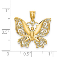 14K Polished Butterfly Pendant-D4471