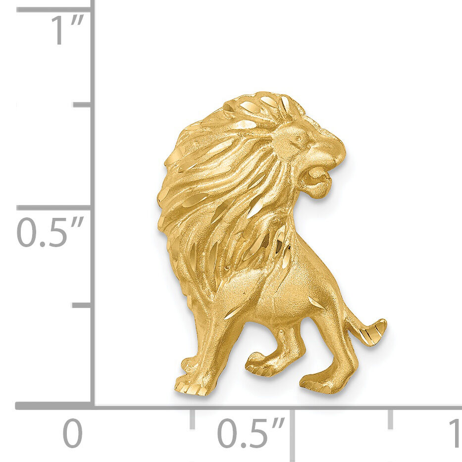 14K Brushed Diamond-cut Lion Chain Slide-D4479