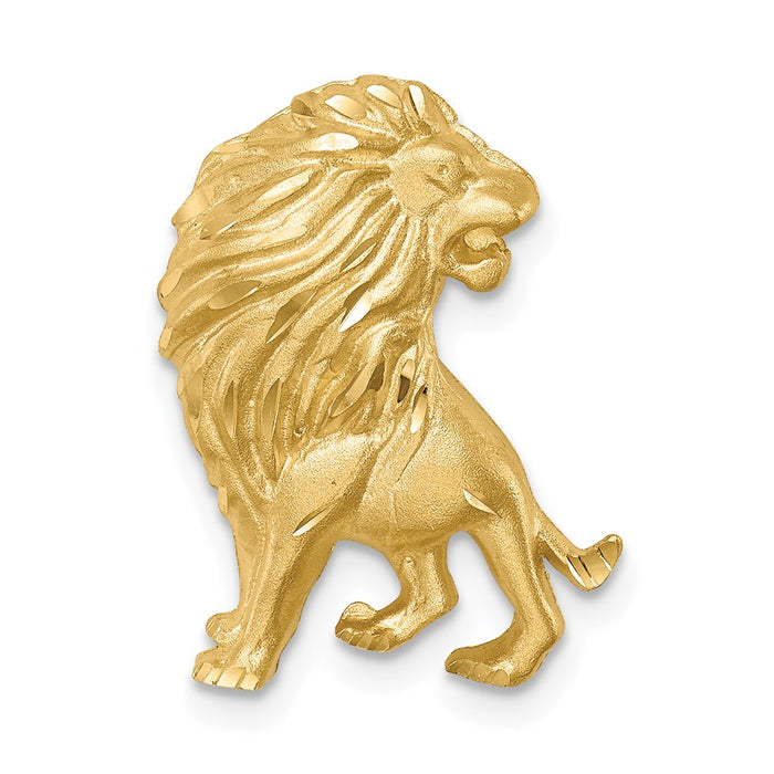 14K Brushed Diamond-cut Lion Chain Slide-D4479