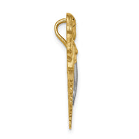 14K w/White Rhodium Brushed Diamond-Cut Mermaid Chain Slide-D4501