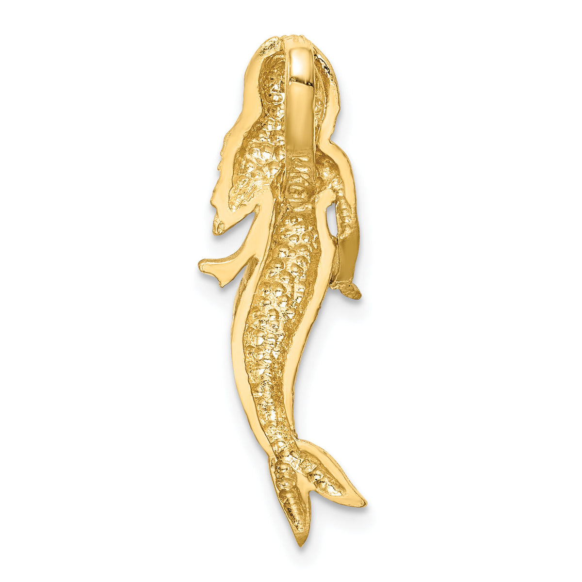 14K & White Rhodium Brushed Mermaid Slide-D4503
