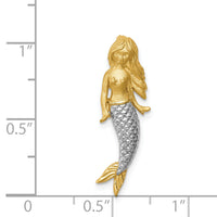 14K & White Rhodium Brushed Mermaid Slide-D4503