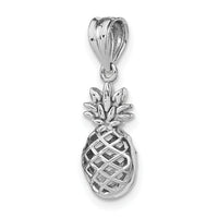14K White Polished 3D Pineapple Pendant-D4532