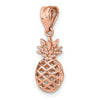 14K Rose Polished 3D Pineapple Pendant-D4533