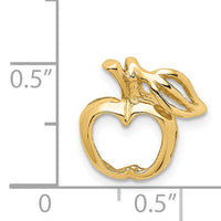 14K Polished Cut-out Apple Chain Slide-D4537