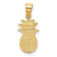 14K Brushed & Diamond-cut Pineapple Pendant-D4538