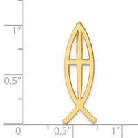 14K Polished Ichthus Cross Fish Slide-D4545