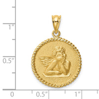 14K Brushed Angel Pendant-D4547