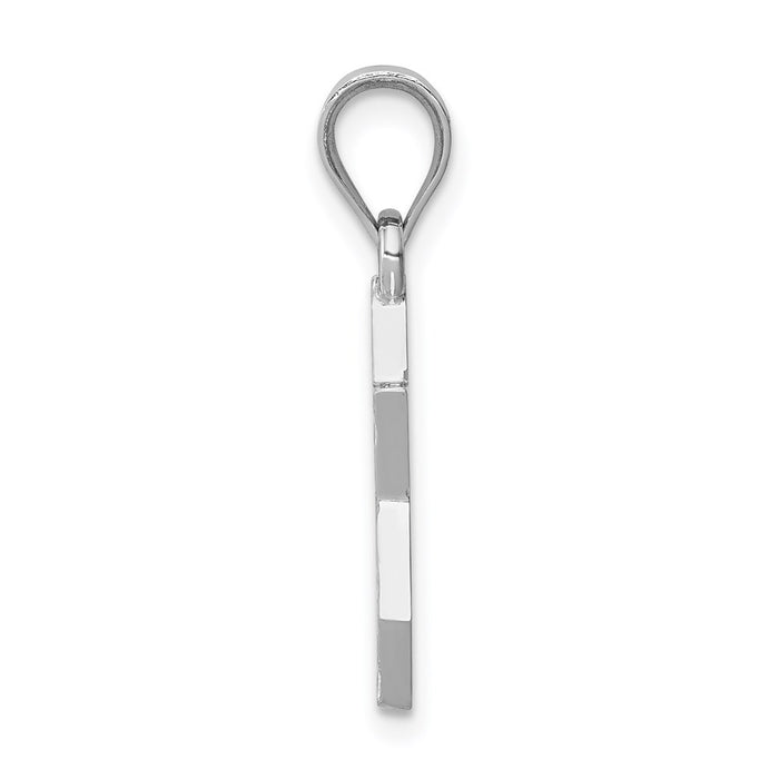 14K White Polished Star of David Pendant-D4549