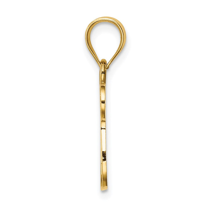 14K Polished Chai Pendant-D4552