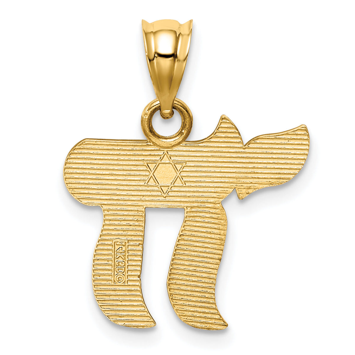 14K Polished Chai Pendant-D4552