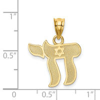 14K Polished Chai Pendant-D4552