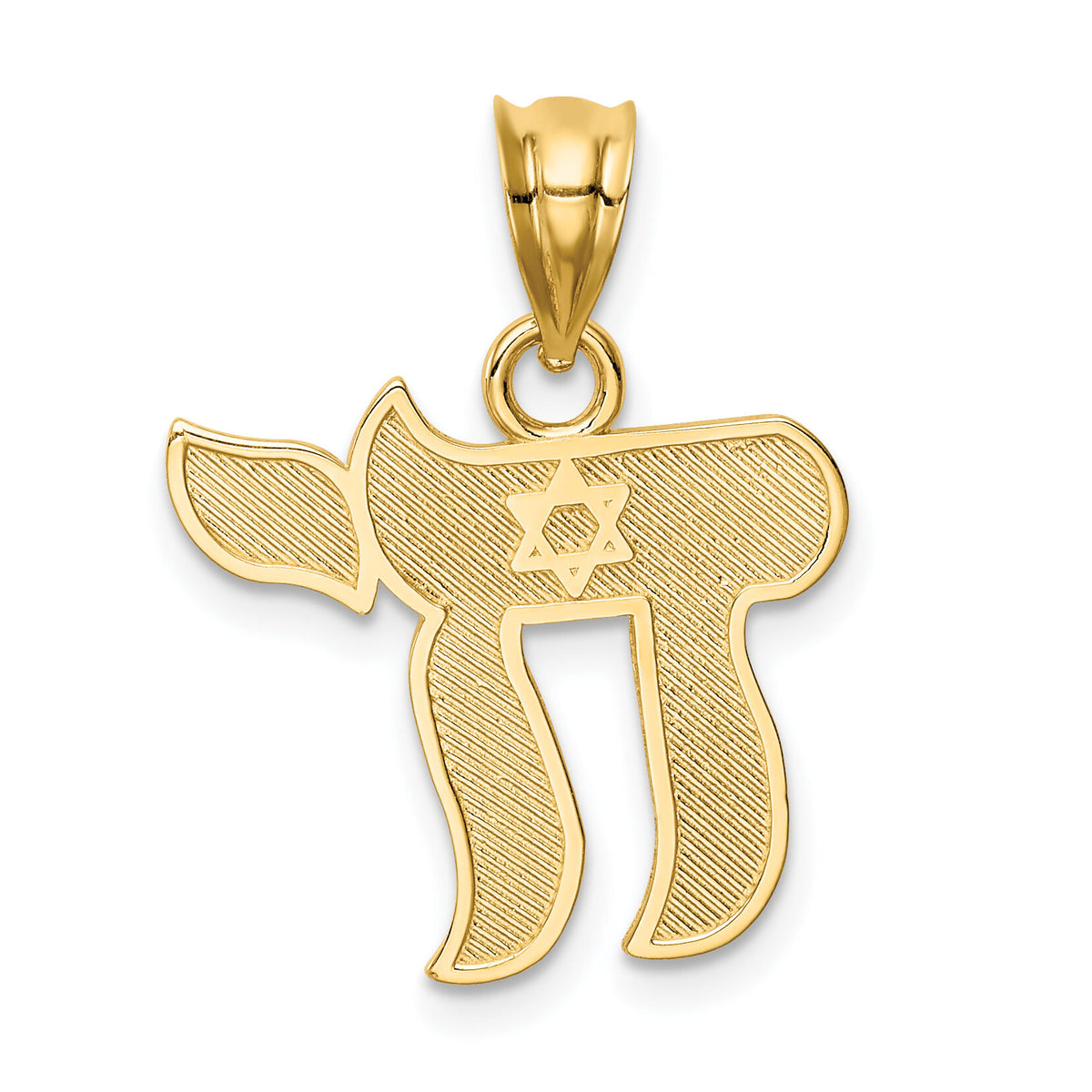 14K Polished Chai Pendant-D4552