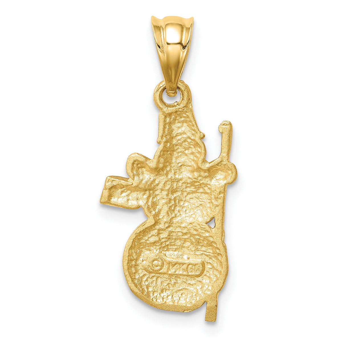 14K Diamond-cut Brushed and Polished Snowman Pendant-D4568