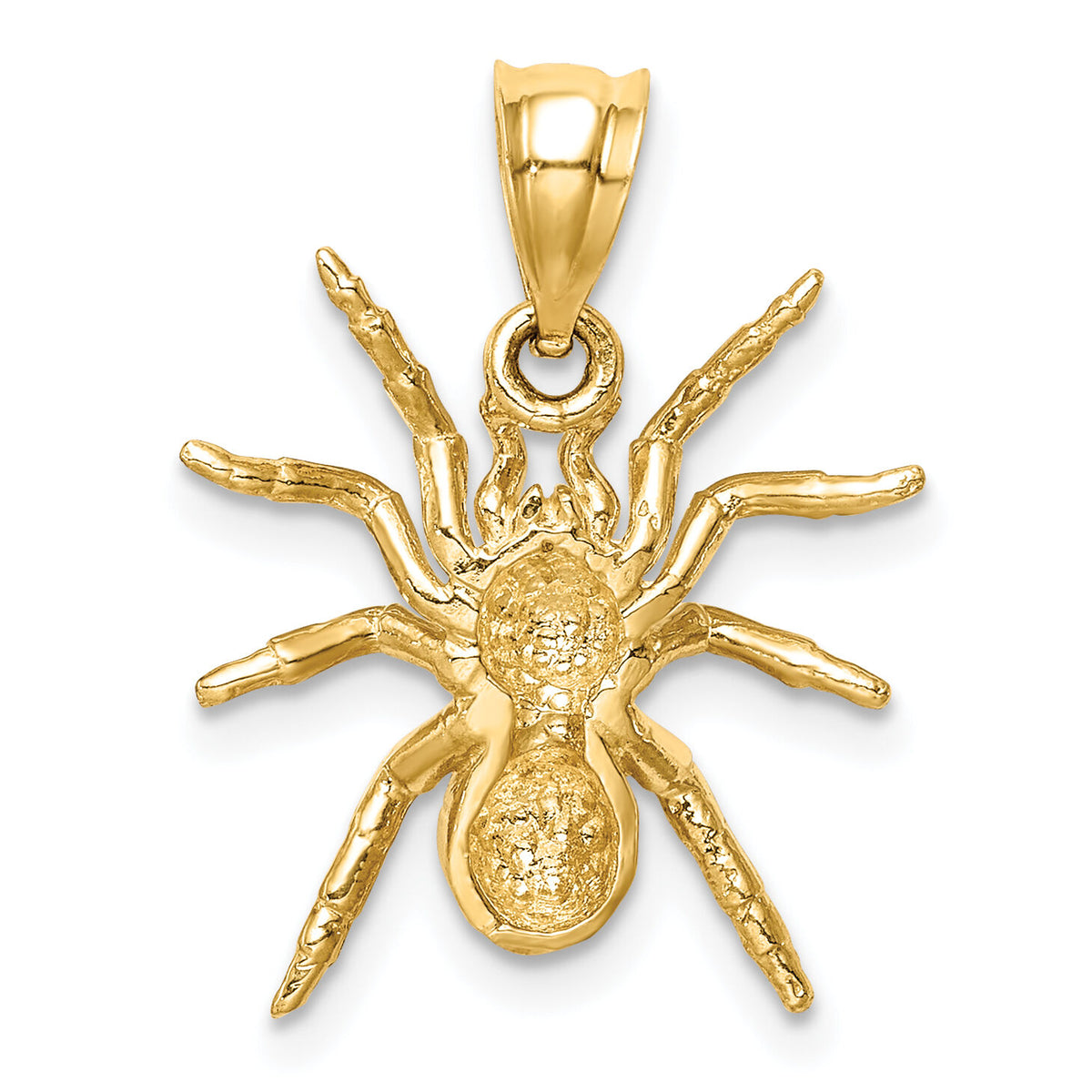 14K Polished Spider Pendant-D4569