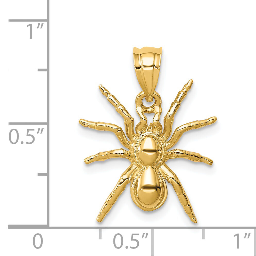 14K Polished Spider Pendant-D4569