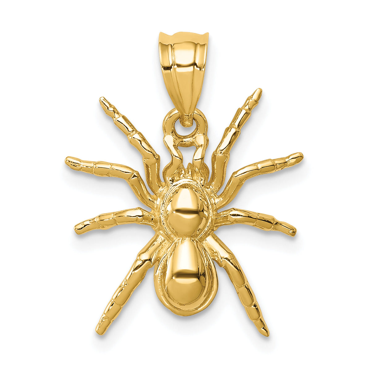 14K Polished Spider Pendant-D4569