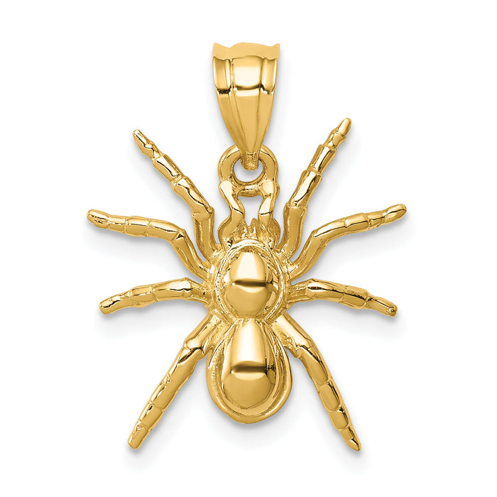 14K Polished Spider Pendant-D4569