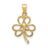 14K Polished Trinity Clover Pendant-D4572