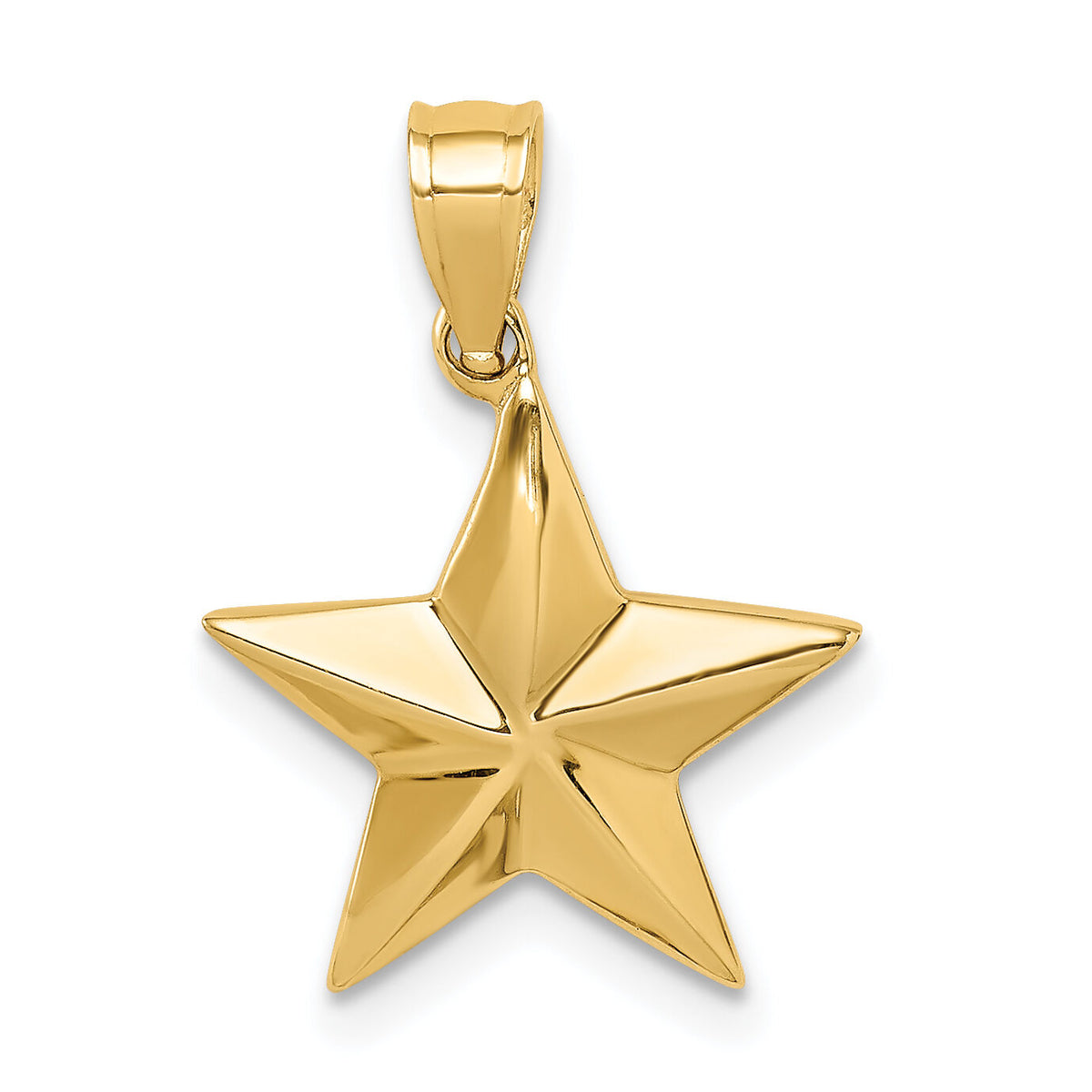 14K Polished Star Pendant-D4583