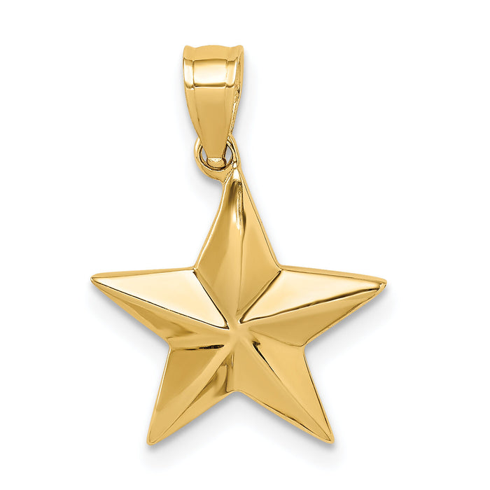 14K Polished Star Pendant-D4583