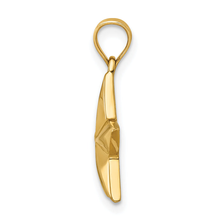 14K White Polished Star Pendant-D4584
