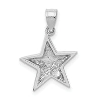 14K White Polished Star Pendant-D4584