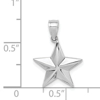 14K White Polished Star Pendant-D4584