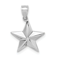14K White Polished Star Pendant-D4584