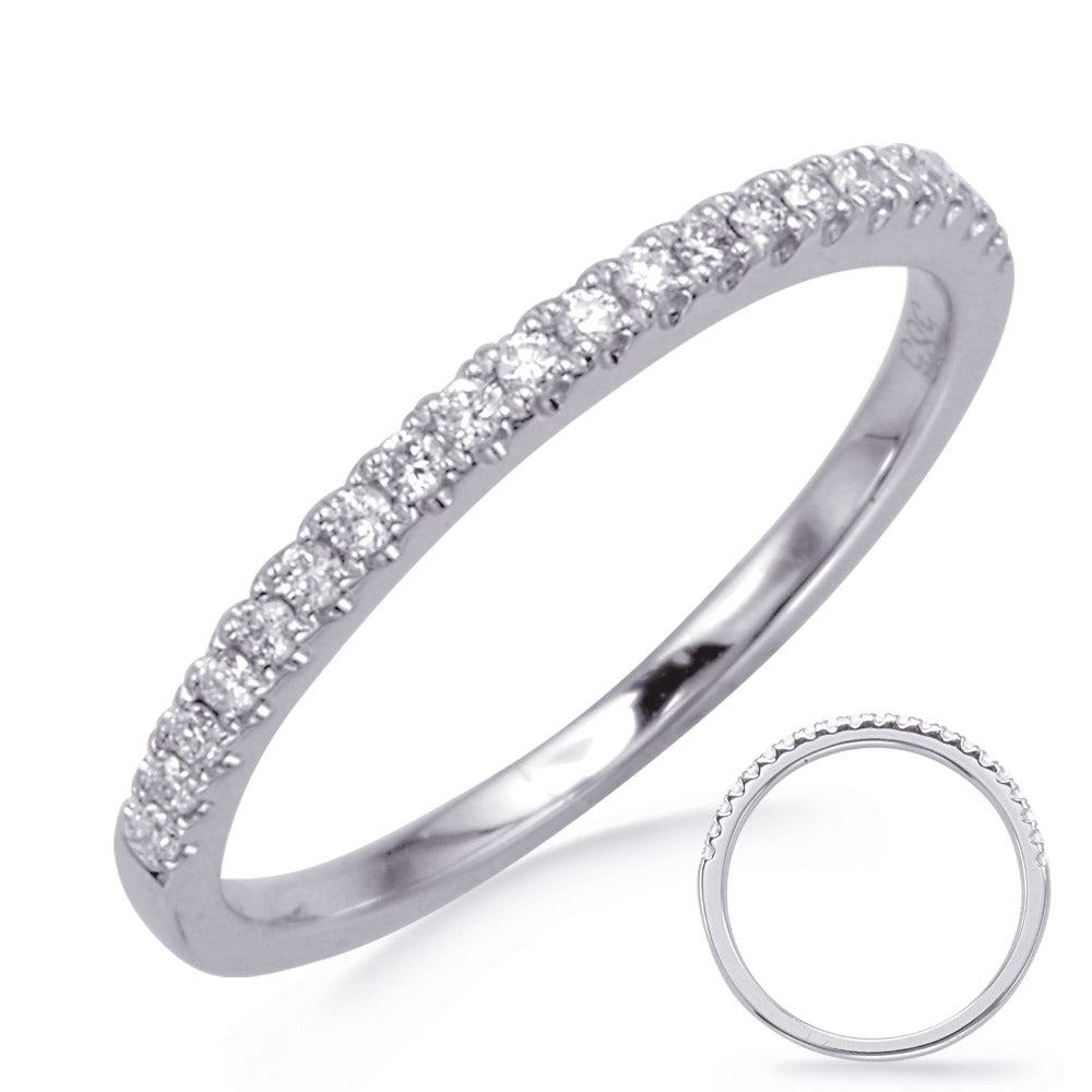 White Diamond Wedding Band White Gold