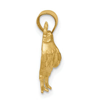 14k Satin D/C Rooster Pendant-D4592