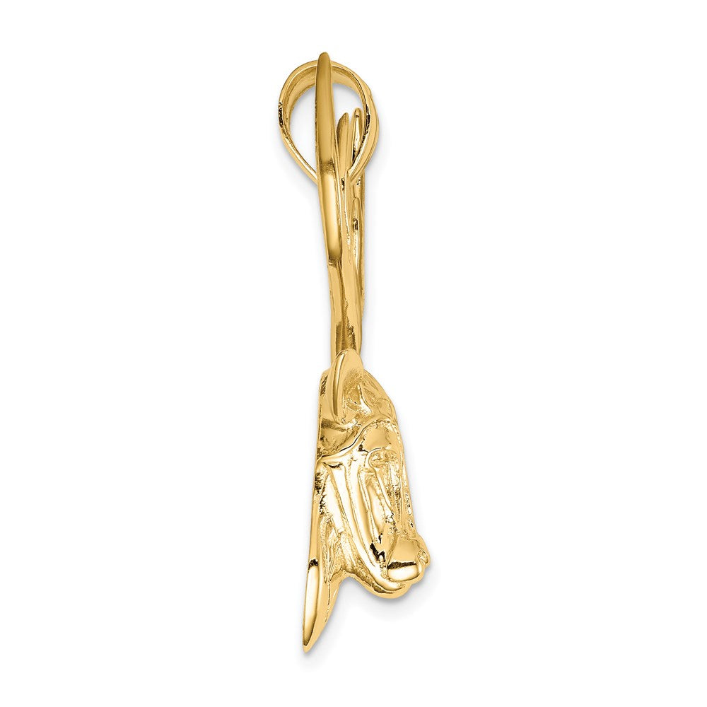 14K Polished Deer Head Pendant-D4596