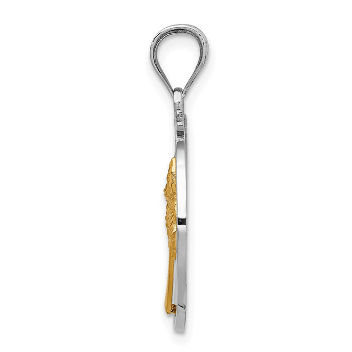 14K Two-tone Polished Sunset Pendant-D4597