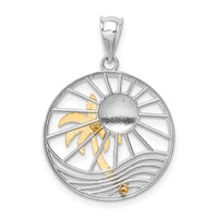 14K Two-tone Polished Sunset Pendant-D4597