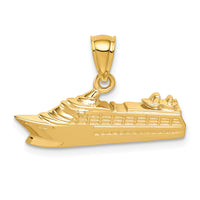 14K Polished Cruse Ship Pendant-D4606