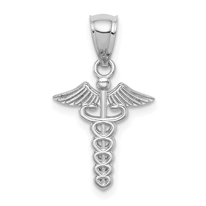 14K White Polished Medical Symbol Pendant-D4617