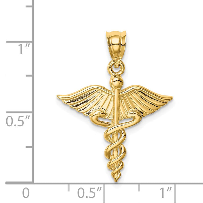 14K Polished 3-D Medical Pendant-D4618