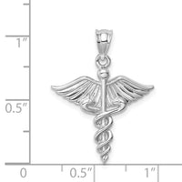14K White Polished 3-D Medical Pendant-D4619