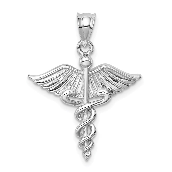 14K White Polished 3-D Medical Pendant-D4619