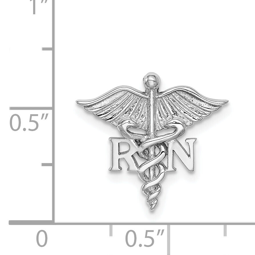 14K White Polished RN Medical Chain Slide-D4621