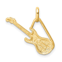 14K Brushed & Diamond-cut Guitar Pendant-D4622