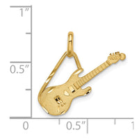 14K Brushed & Diamond-cut Guitar Pendant-D4622