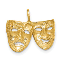 14K Polished Comedy/Tragedy Theater Masks Pendant-D4625